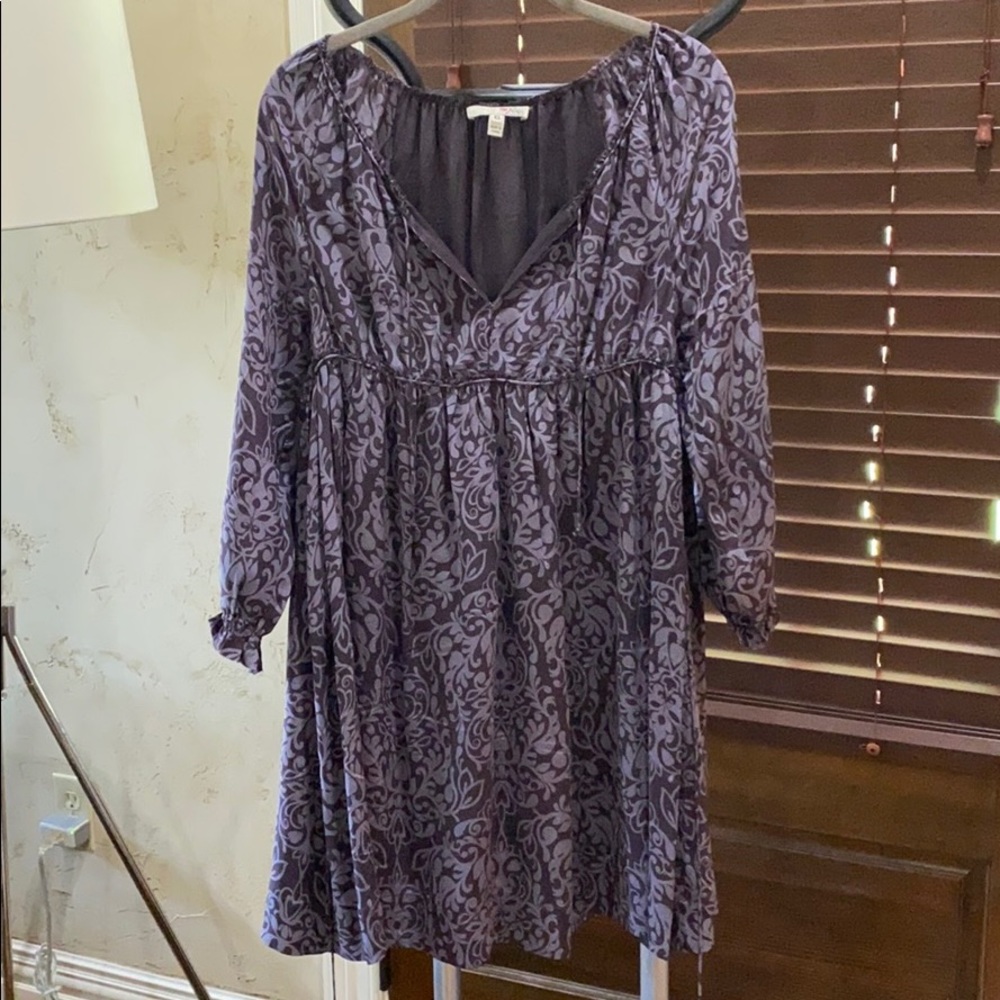 Purple babydoll long sleeve dress